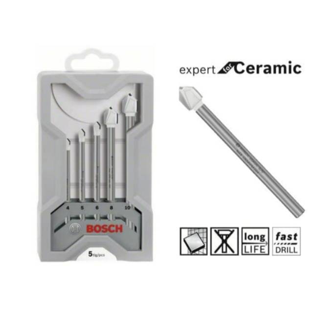 Mata Bor Kaca Keramik Bosch Set 5 pcs
