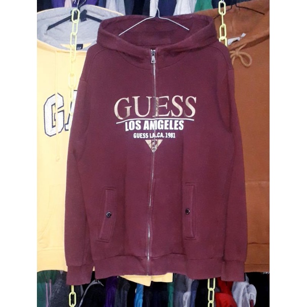zip hoodie guess
