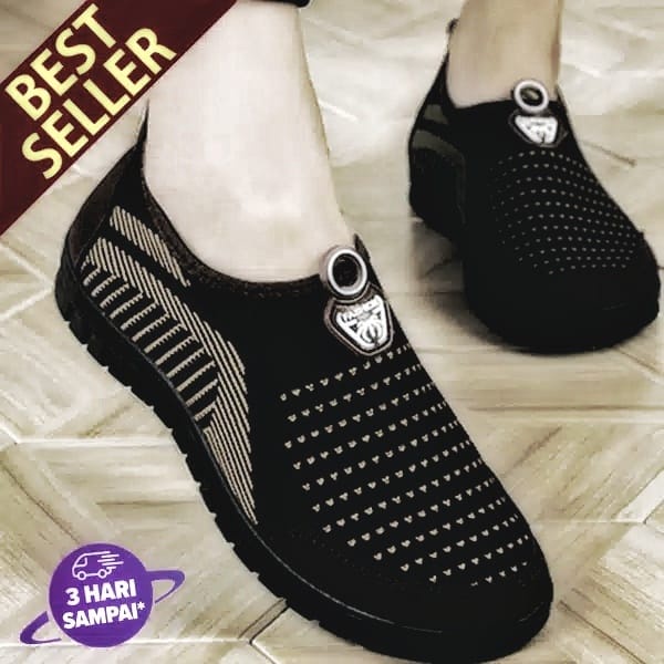 dedinbrado - sepatu wanita slip on fashion joging