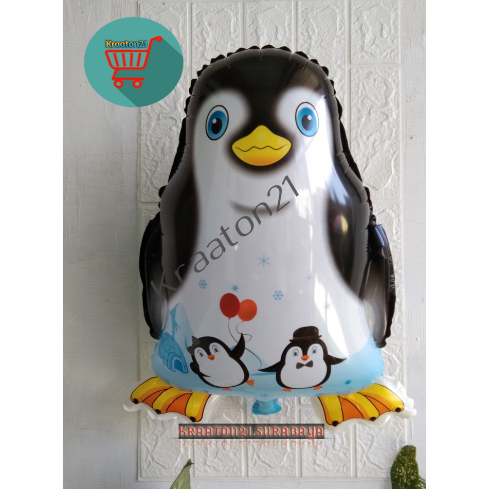 1 pak balon karakter pinguin isi 25 pcs / balon gas , balon terbang , balon helium / balon karakter