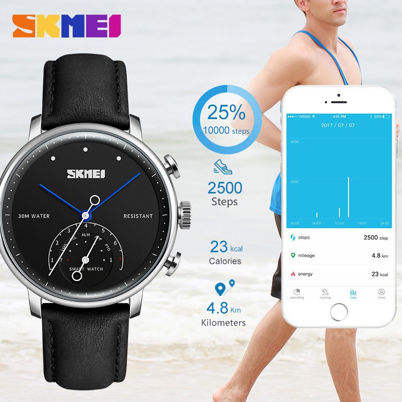 SKMEI Jam Tangan Analog Smartwatch  H8  Coffee