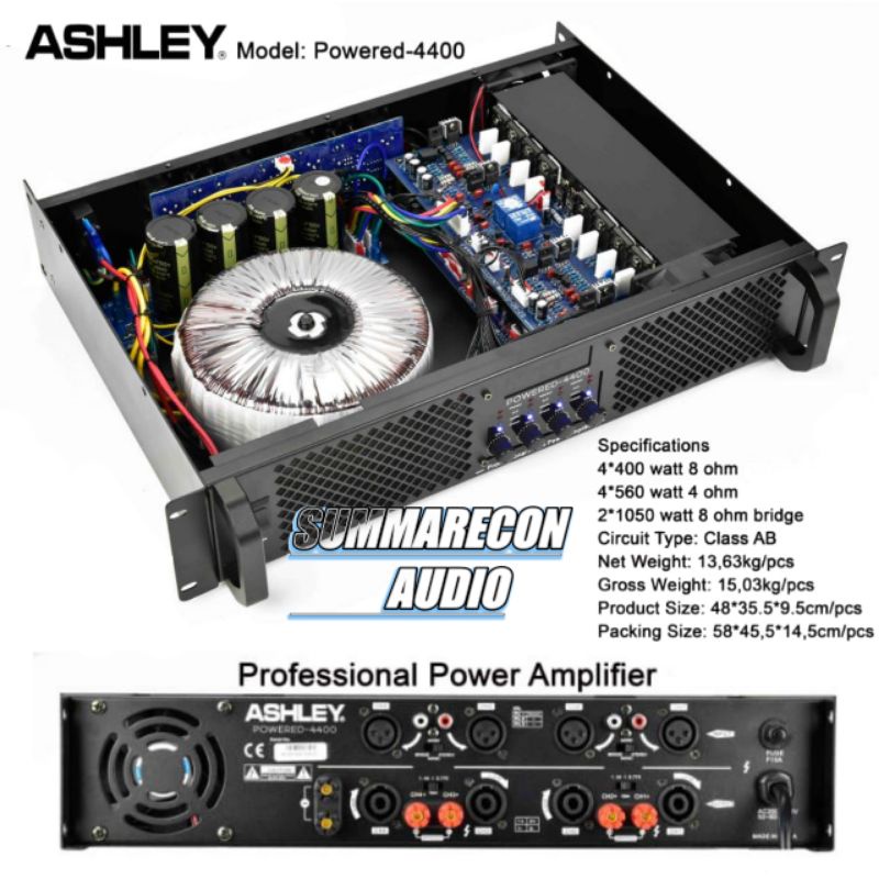 Power Ashley Powered 4400 Original Class AB Power 4 Channel