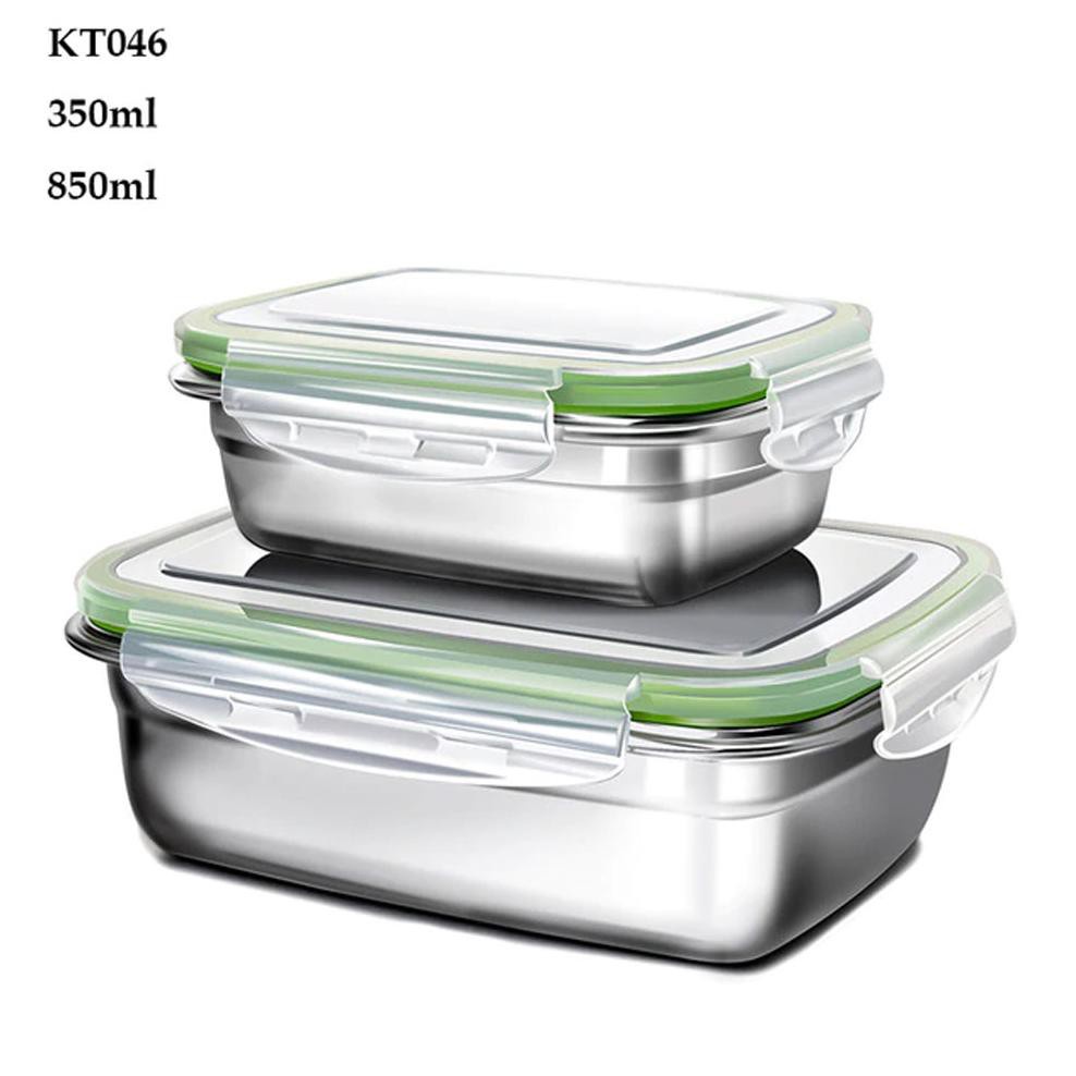 GS8 Kotak Makan Bento Lunch Box Stainless Steel 350ml HOMEFAVOR KT046 - Green