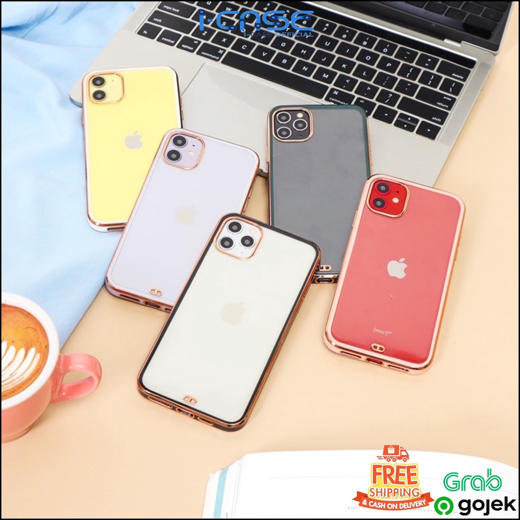 Shock Bumper List Lens Gold  Softcase-2 FOR IPHONE 12 MINI PRO MAX 11 XS XR X 6 7 8 +