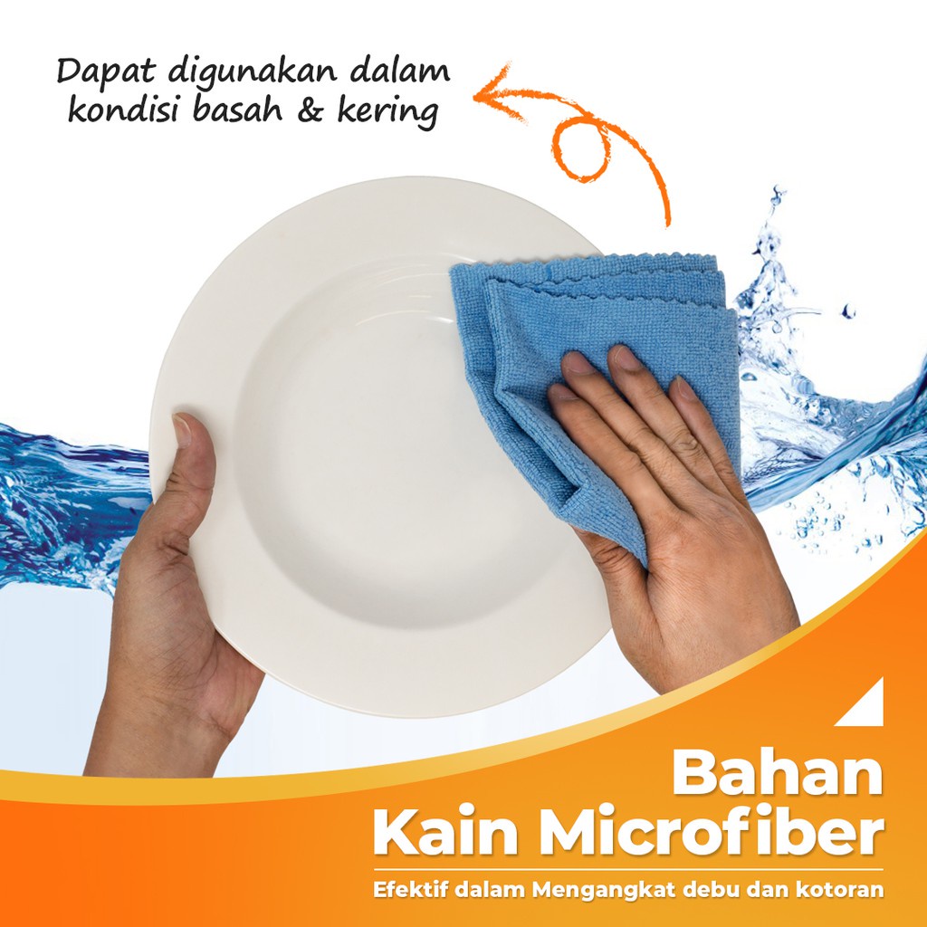 BAGUS Micromate Ukuran 30x30cm Isi 5 Pcs / Kain Lap Microfiber Serbaguna Tanpa Gores