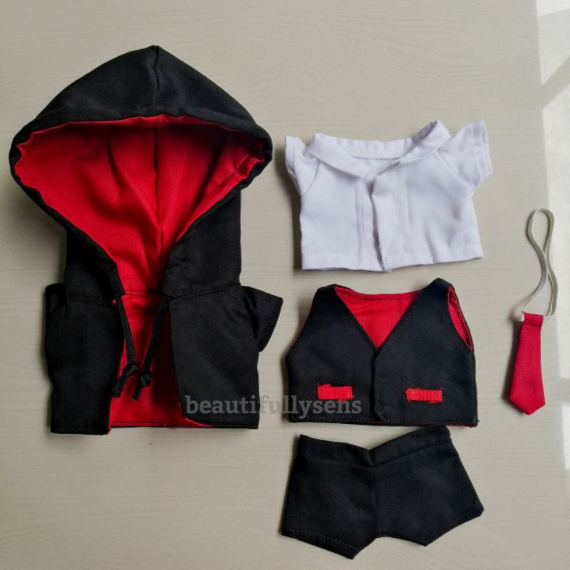 20cm Doll Clothes 1 Set Kpop Harry Potter Gryffindor (Baju + Dasi, Rompi, Celana, Jubah)