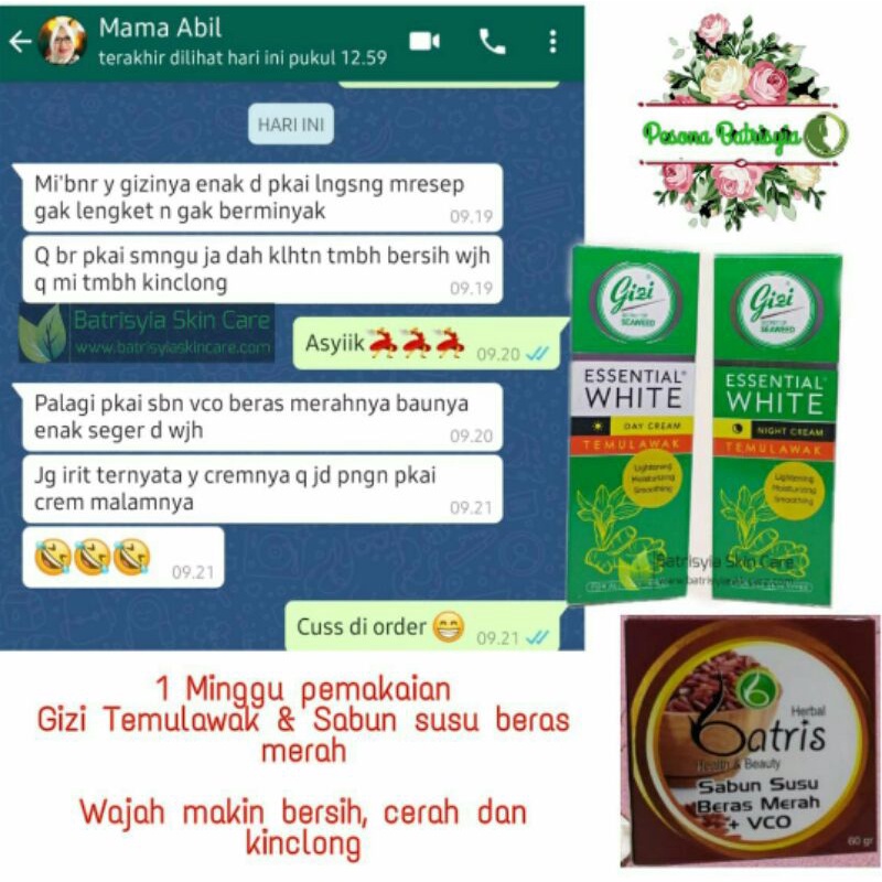 Pelembab Wajah cream temulawak gizi herbal mecerahkan anti kusam