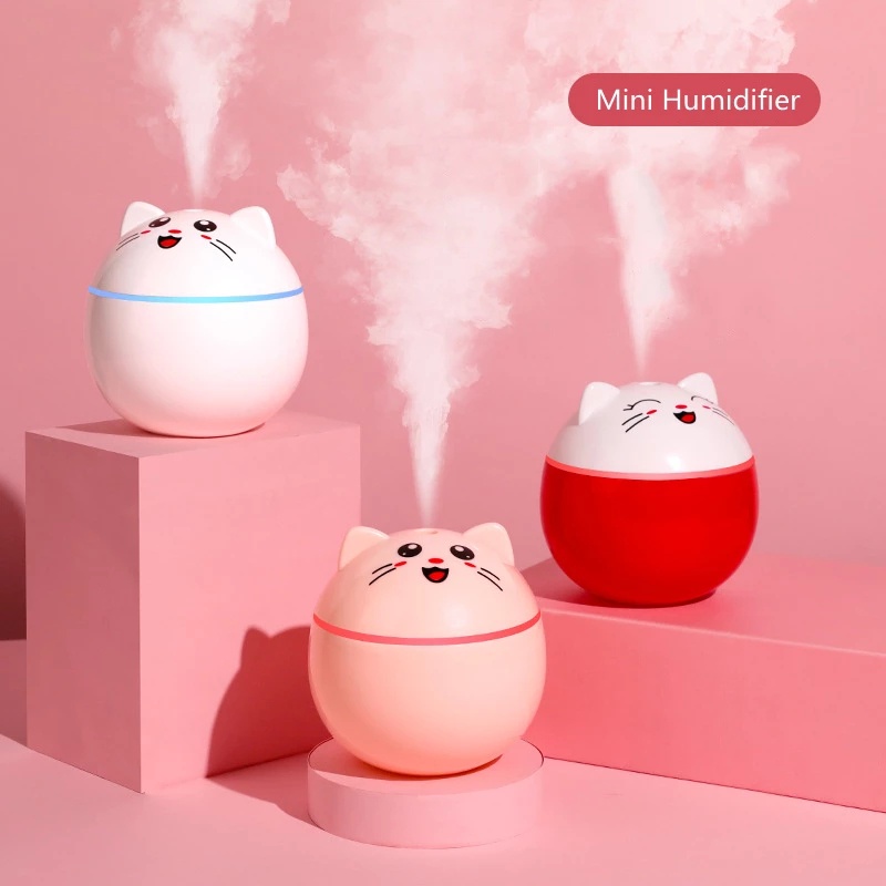 1Pcs Lovely Cartoon Cat USB 300ml Ultrasonic Air Humidifier  Essential Oil Air Diffuser