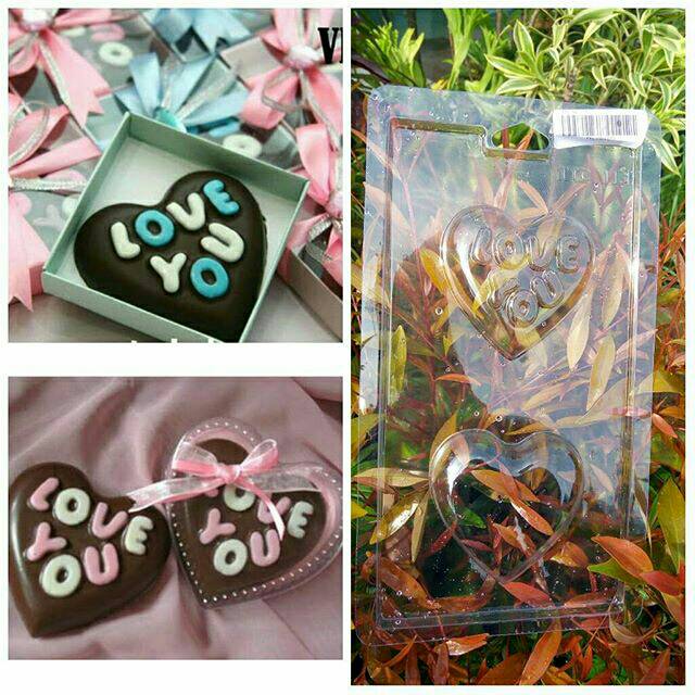 Cetakan hati besar love you cetakan coklat praline love
