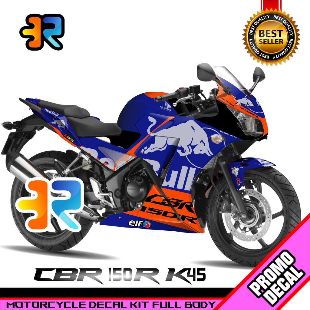 Decal Motor CBR 150R K45 Desain Red Bull Torro Sticker Decal Full Body
