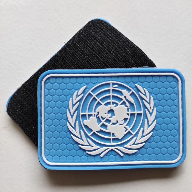 patch rubber logo unifil kotak/rubber patch unifil/tempelan emblem karet velcro