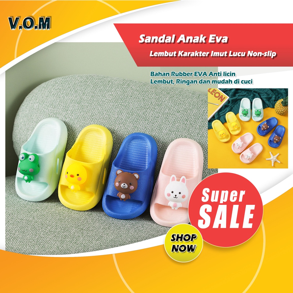 SA-A Sendal / Sandal Anak Eva Lembut Karakter Imut Lucu Non-slip 0788