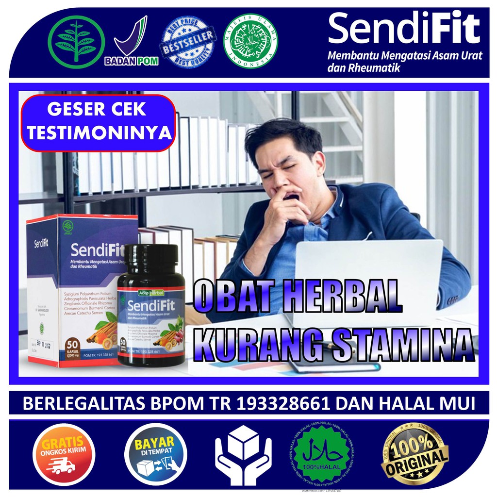 Jamu Herbal Kurang Stamina Obat Herbal Penambah Stamina Kapsul Peningkat Stamina SendiFit Acep Herba