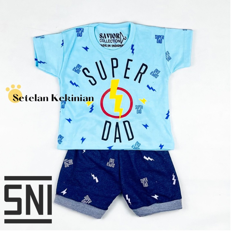 Set Anak Laki Laki Superdad 0-12bulan Baju Kaos Anak Murah Set Newborn Kado Akikah