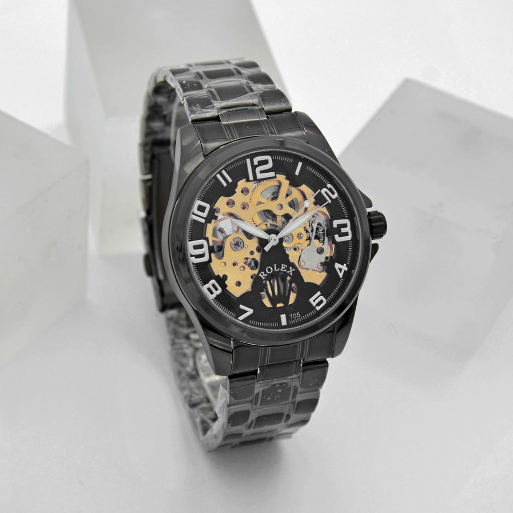 JAM TANGAN OTOMATIS PRIA ROLEX HITAM