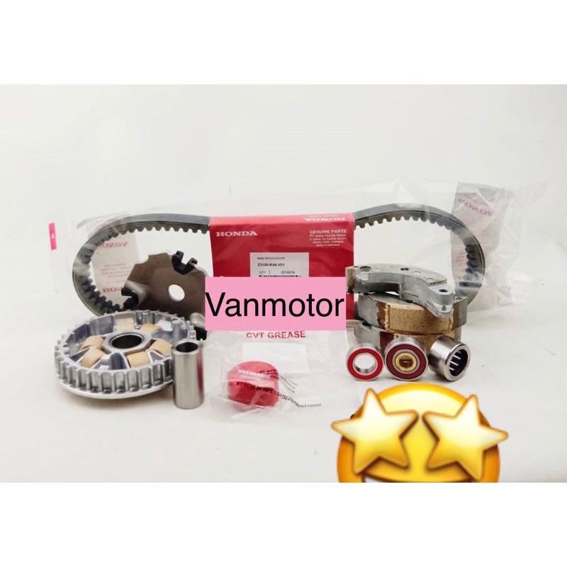 PAKET CVT BEAT FI ESP POP STREET STATER STARTER HALUS HONDA K44 TER MURAH  VANBELT KAMPAS GANDA  RUMAH ROLLER GEMUK CVT BEARING 6002