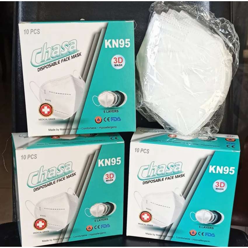 Masker 5ply KN95 Earloop Chasa 3D Mask Kemenkes isi 10pc