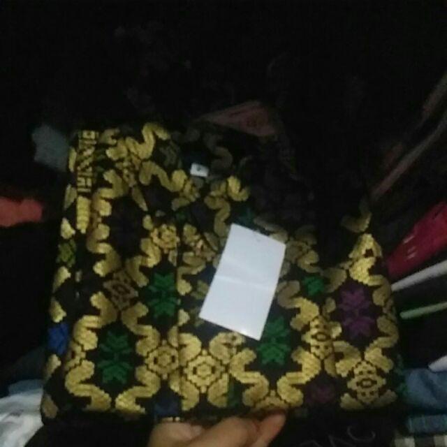 Kemeja Hem Batik Anak Motif Pra Da Songket Warna Hitam