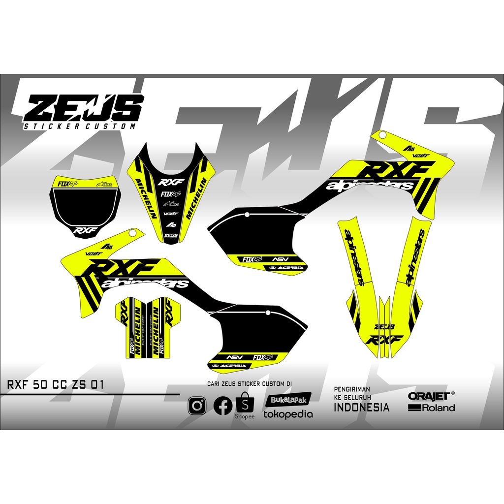 Decal Sticker - Stiker Dekal Rxf 50cc Mini Trail Zeus SC 01
