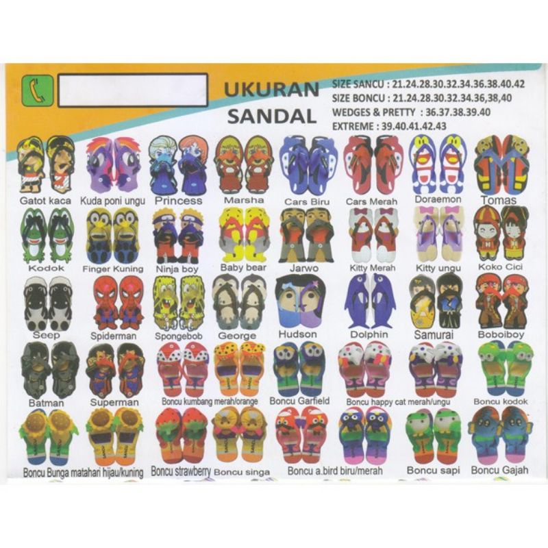 Sandal Lucu Sancu Bahan Spon Eva