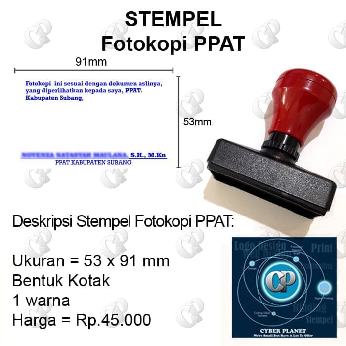 

Stempel PPAT Pengesahan Fotocopy dan Salinan