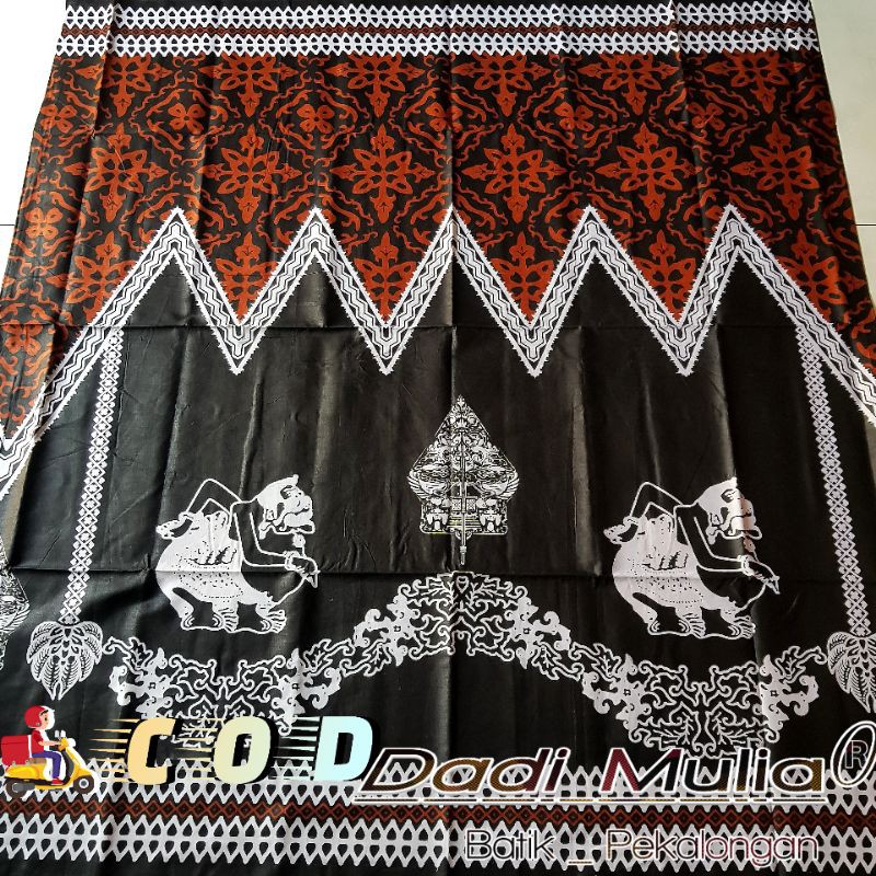 SARUNG PRIA DEWASA BATIK WAYANG GUNUNGAN COKLAT TERLARIS BATIK KANG SANTRI MOTIF NU GUS AZMI