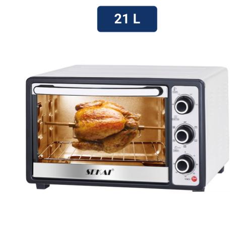 SEKAI Oven Listrik Low Watt Kapasitas 24L UkL / 21L UkD Pemanggang Makanan Serbaguna - OV 210 White 