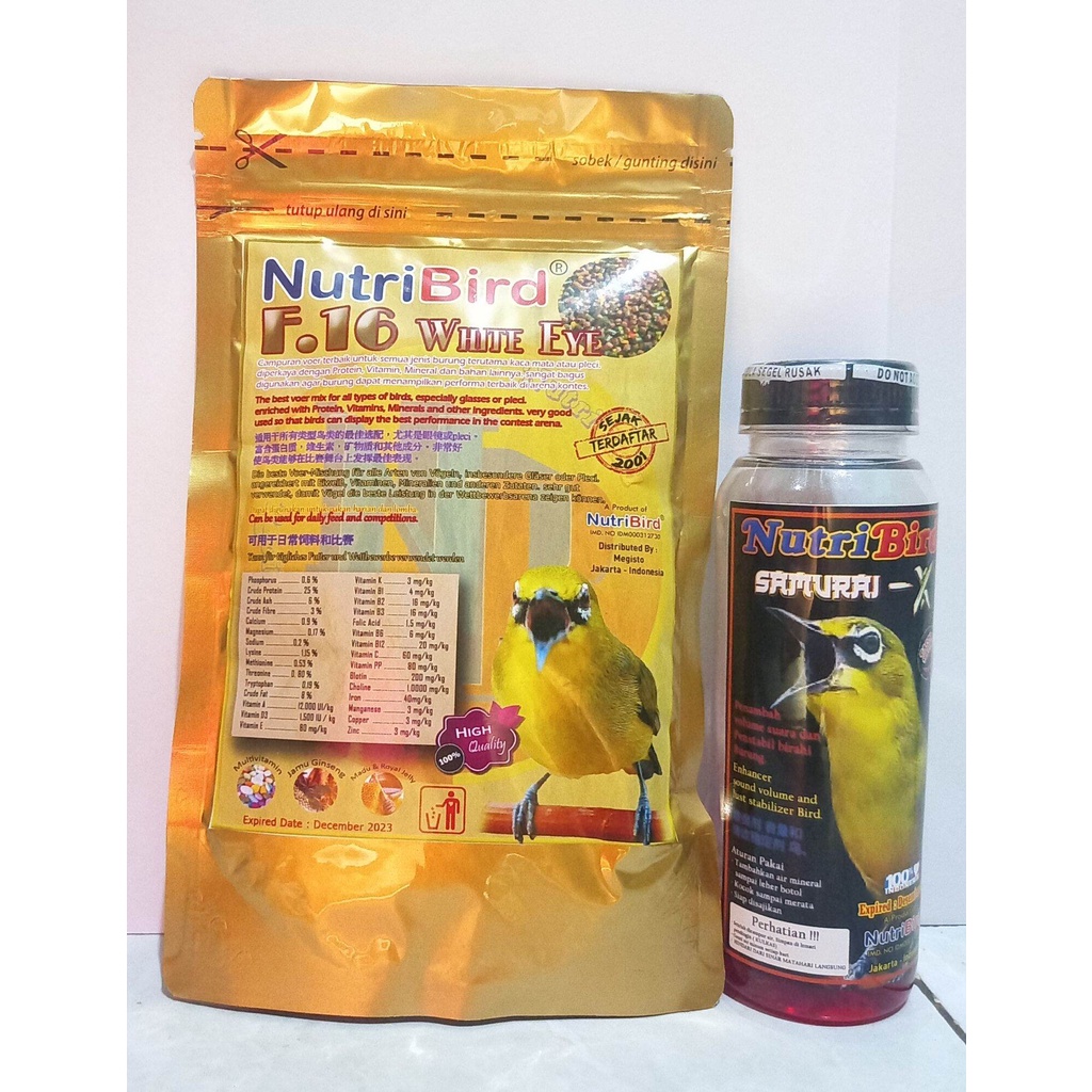 1 Paket NUTRIBIRD SAMURAI-X &amp; F.16 WHITE EYE