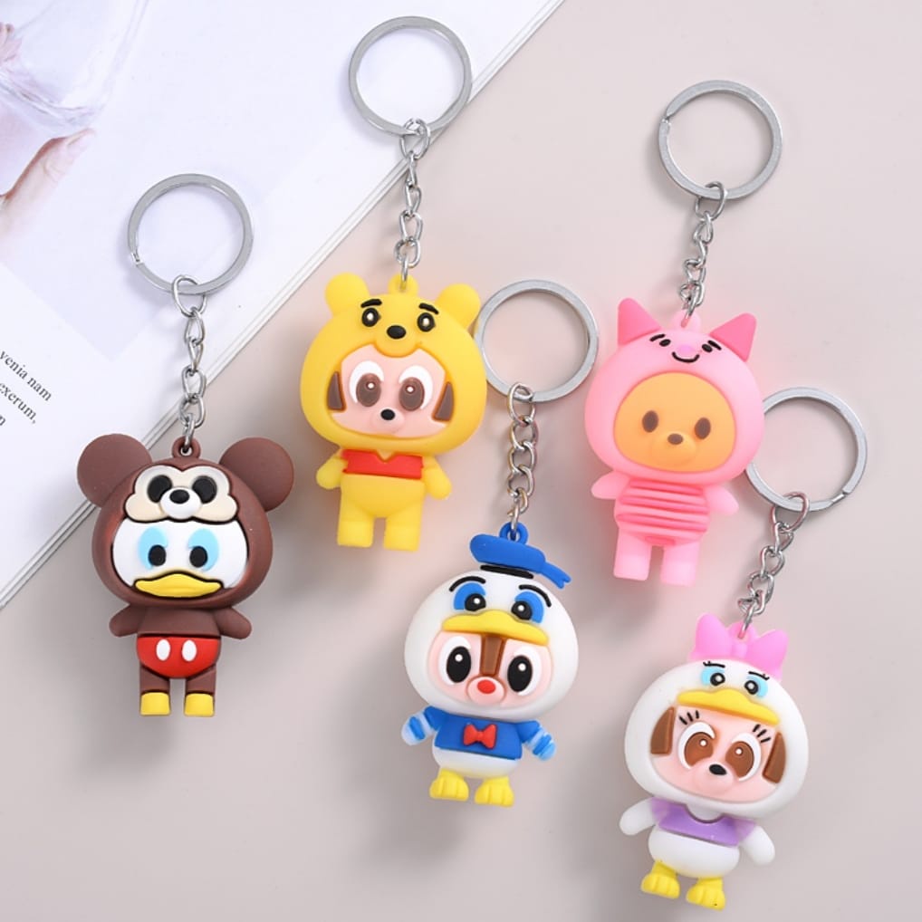 GANTUNGAN KUNCI DISNEY KOSTUM KEYCHAIN KEYRING GANCI MICKEY POOH DAISY DONALD PIGLET