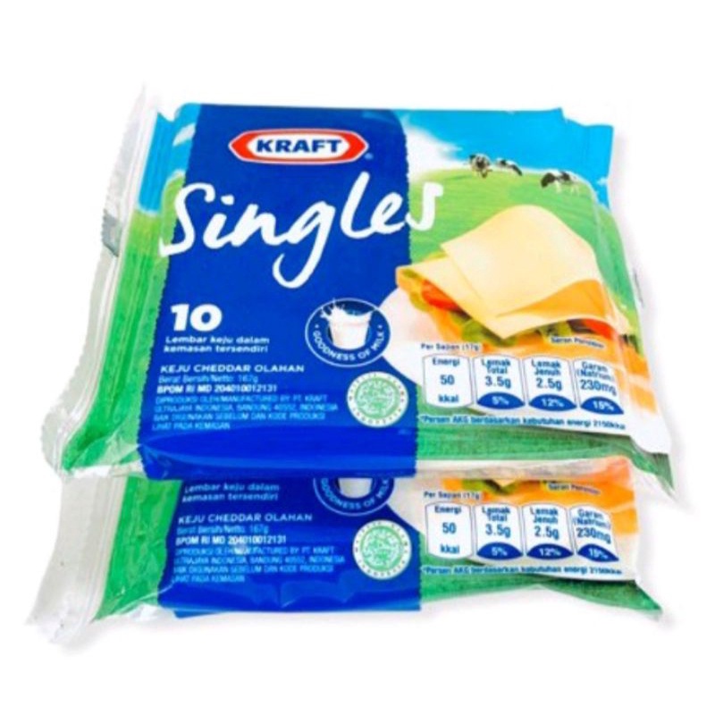 

Keju Kraft Singles 10 Slices Keju Cheddar Olahan