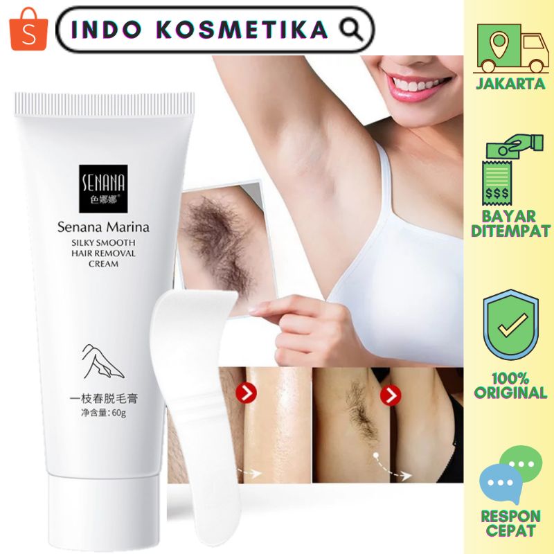 (FREE SPATULA) SENANA HAIR REMOVAL CREAM PENGHILANG BULU PERONTOK BULU DEPILATORY CREAM