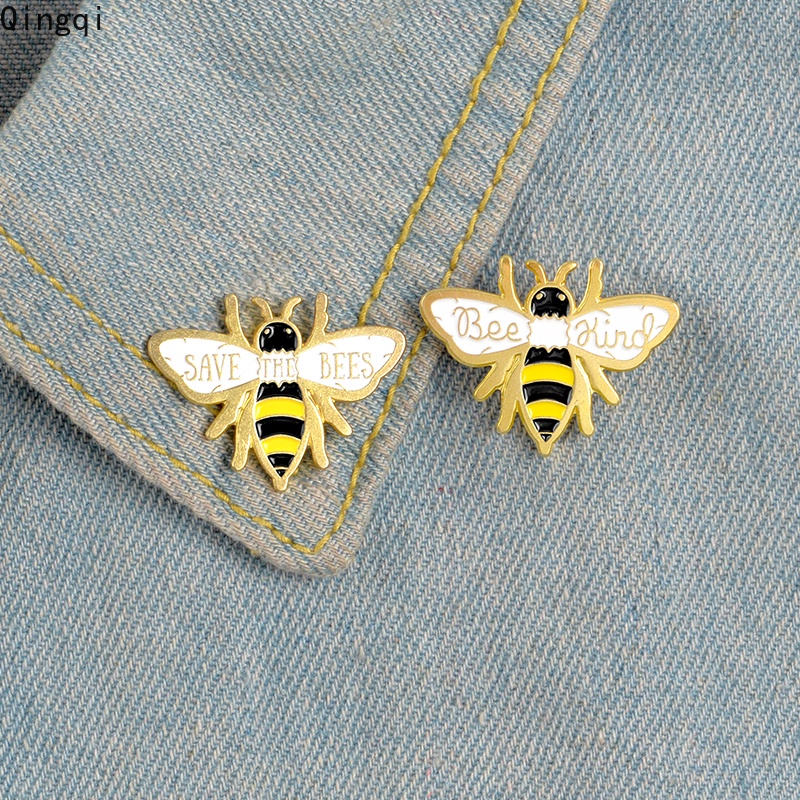 Bros Pin Enamel Desain Kartun Lebah Tulisan Save The Honey Untuk Hadiah