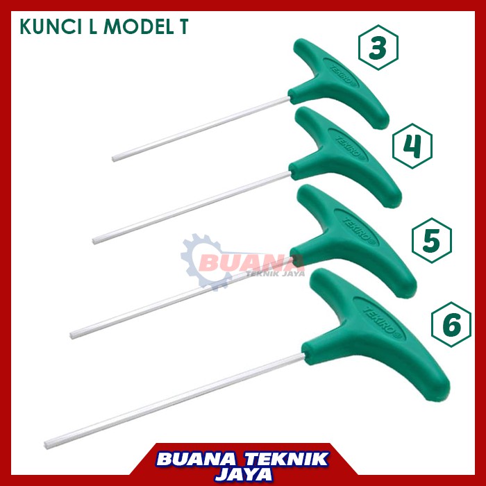 Kunci L Model T Tekiro 3Mm 4Mm 5Mm 6Mm Kunci L Hexagonal Model T