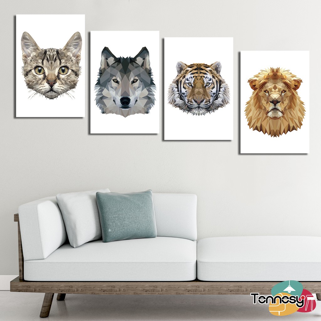 HIASAN DINDING KUCING SERIGALA HARIMAU SINGA WALL DECOR PAJANGAN POSTER DEKORASI DINDIN KAMAR RUMAH