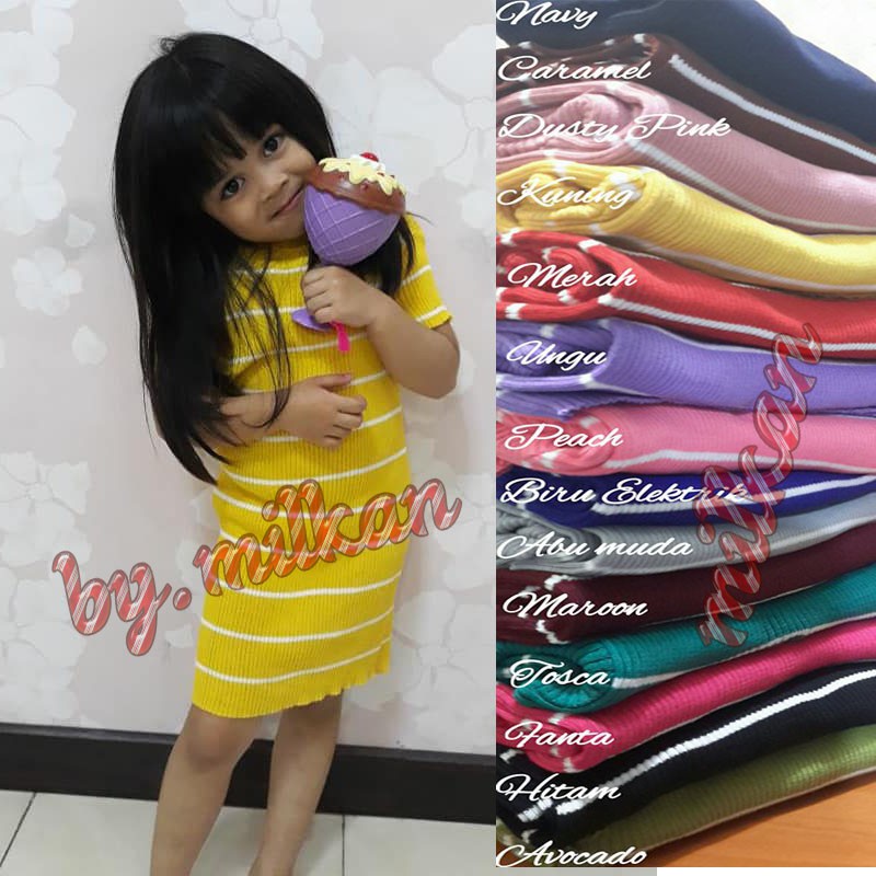 Dress Anak Perempuan Stefani Bahan Katun | Pakaian Anak Umur 2 - 3 Tahun