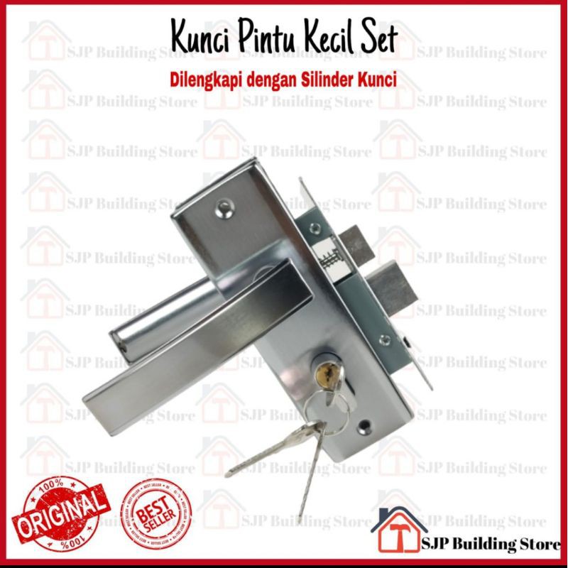 Kunci Pintu kecil Silinder Plat l Gagang Rumah l Handle Full Set I Kunci pintu kamar