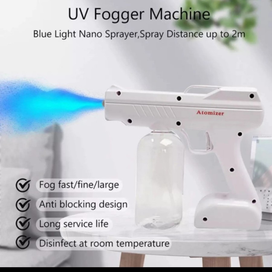 Disinfektan Spray Gun Sterilizer Disinfectant Atomizer UV Light Spray Gun Portable Wireless