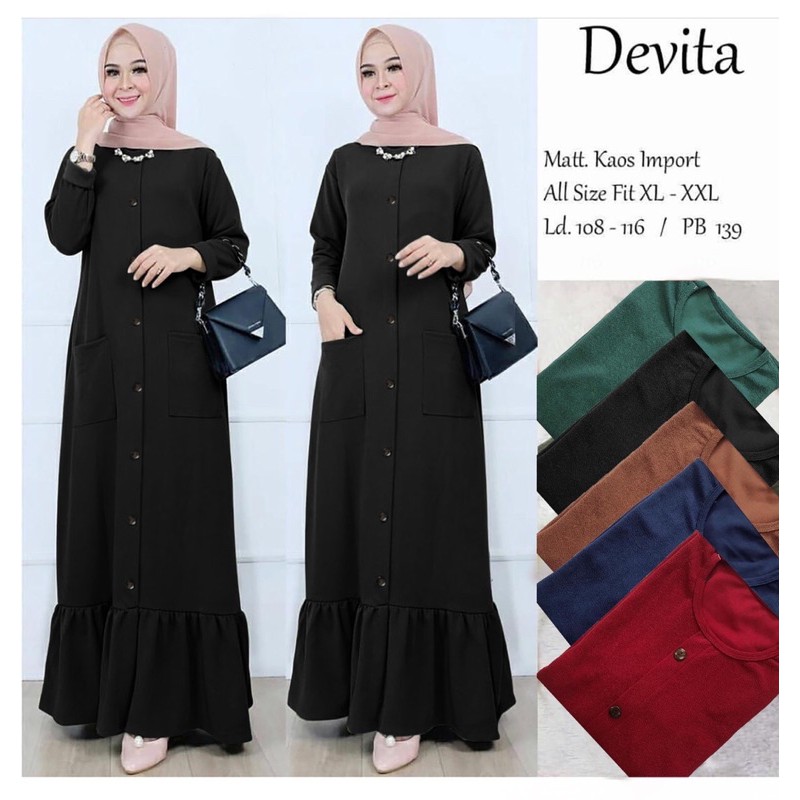 DEVITA - Gamis Wafle Milano LD100 Saku Depan (Kancing Variasi / No Busui) / R.6 - 197-5338