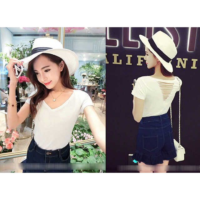 B0101 FF 01 G7705, Top White Blkg baju polos basic lengan panjang murah wanita/cewek kekinian