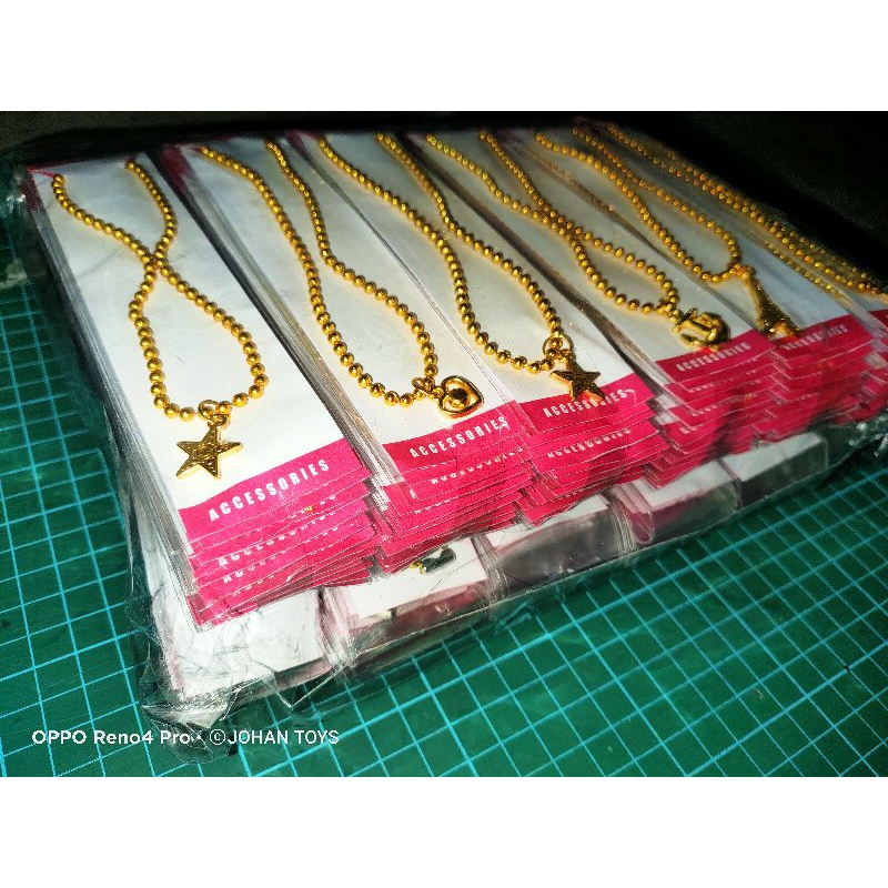 Mainan Accesoris anak Kalung Emas isi 144 Pcs