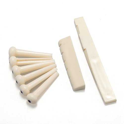 TaffSTUDIO Bridge Pins + Saddle Senar Gitar Akustik - A009-Beige