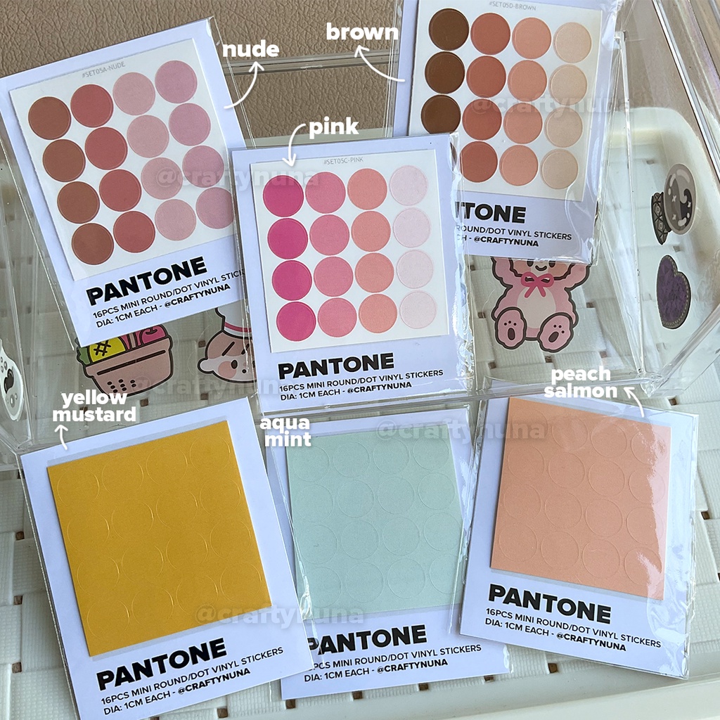 (CNDS04) Sticker Dot Bulat 1cm round deco hias stiker bullet journal bujo pantone poca memo