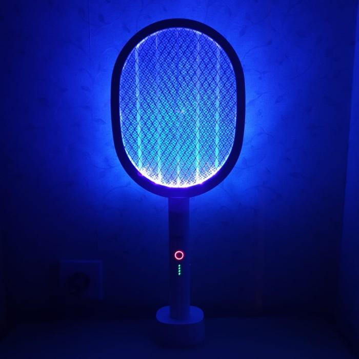 Premium Product Luby L-3852 Perangkap Raket Nyamuk 6 Lampu Led Violet