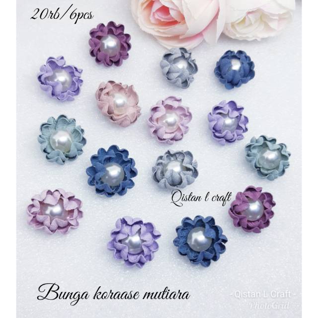 6pcs Bunga mutiara