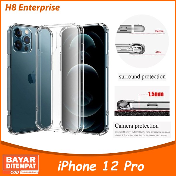 Case Crack Clear iPhone 12 Pro Anti Fall Shockproof Casing Tahan Benturan Tebal 1.5mm