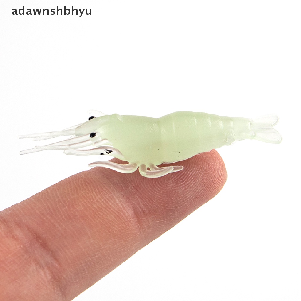 Adawnshbhyu 10Pcs 4cm Cacing Umpan Udang Lembut Buatan Untuk Memancing Umpan Hook Crankbait Lures