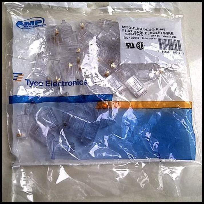 Original Amp 1Pack Isi 50 Connector Lan Rj45 Cat5 Cat6 Kamera Pengintai Paling Murah