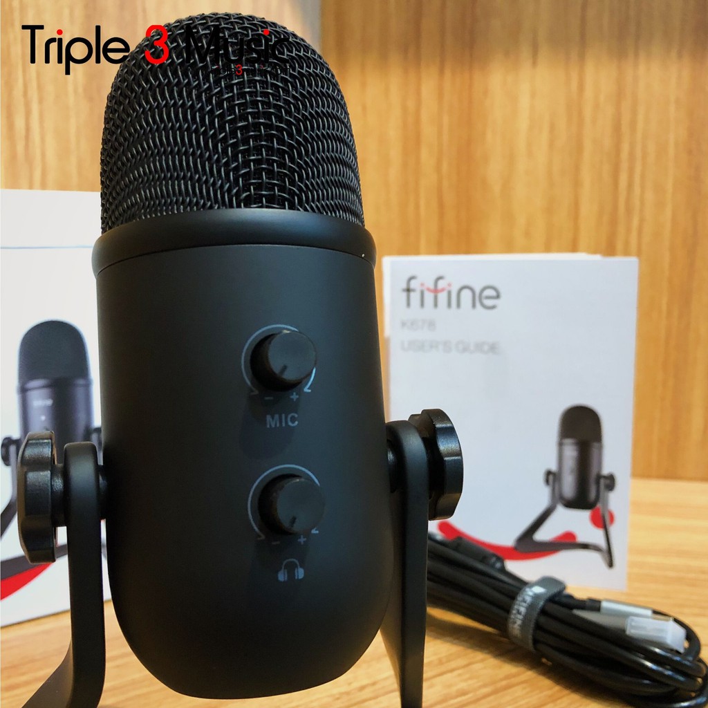 Fifine K678 Mic Condenser USB Mic PS4 Gamers Mic Youtuber triple3music