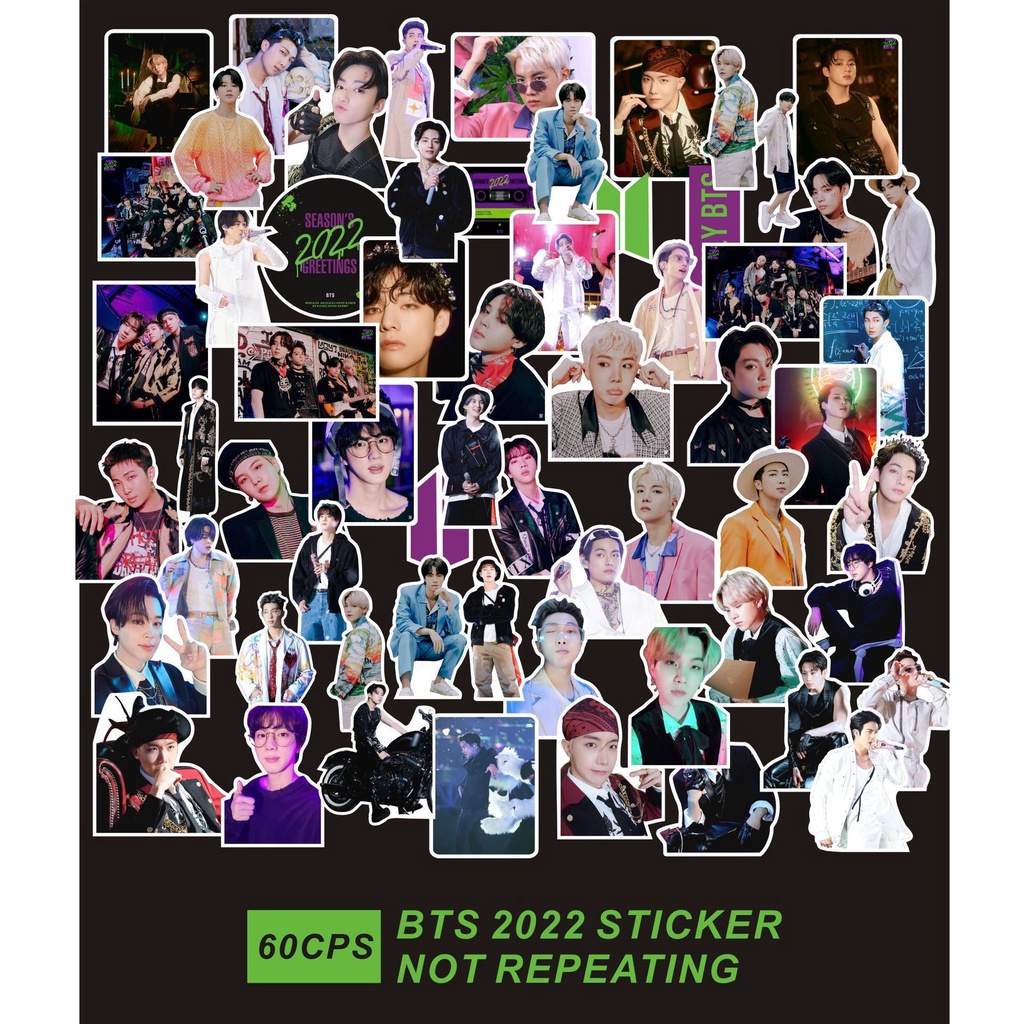 60pcs Stiker Kartu Ucapan Desain BTS 2022 Untuk Dekorasi