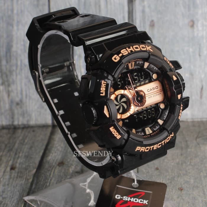 TERMURAH G Shock GBA 400 G mix Hitam list gold Jam tangan pria   anak anak Diskon
